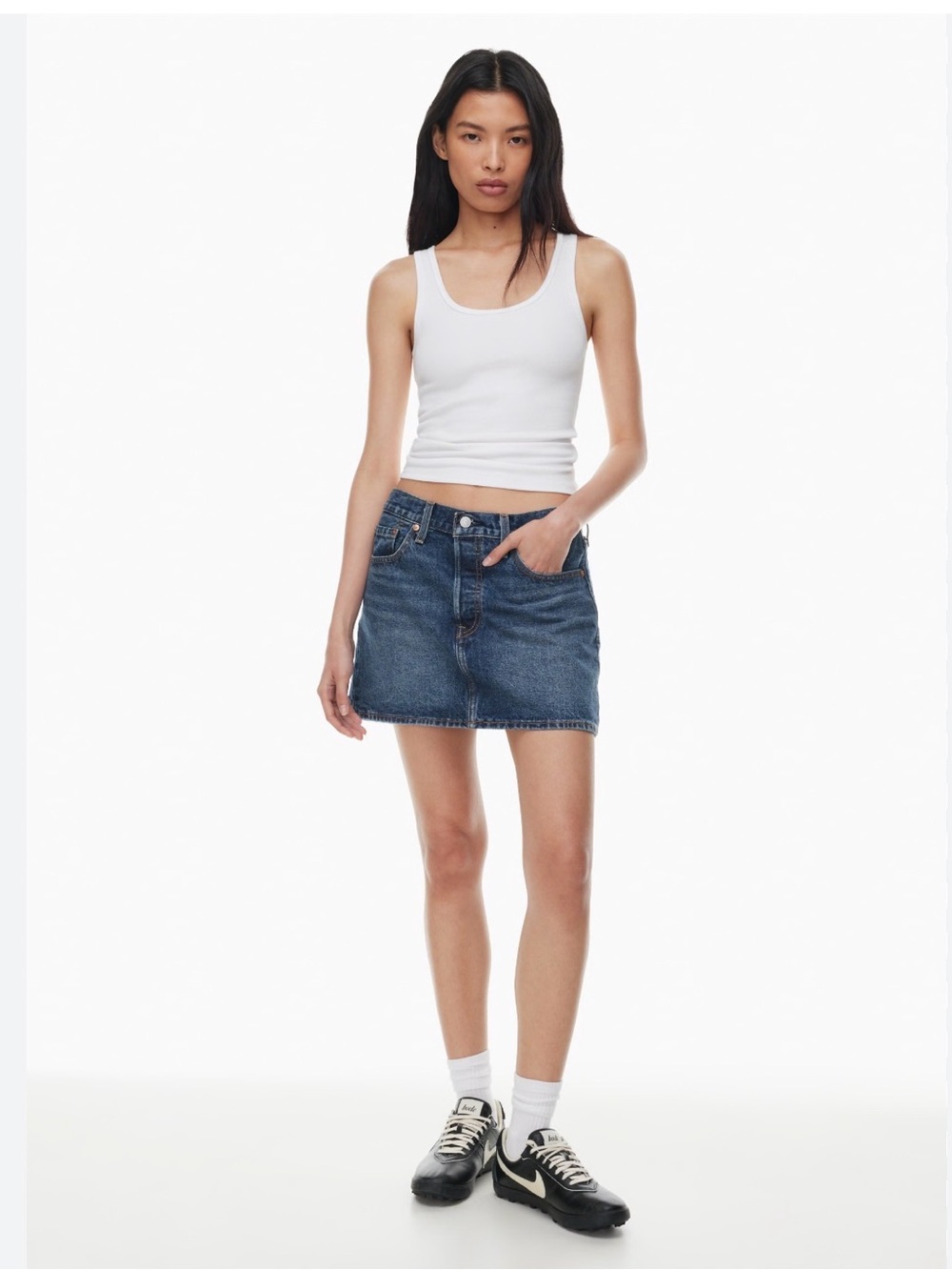 L.O.G.G. Light Blue Wash Denim Mini Skirt